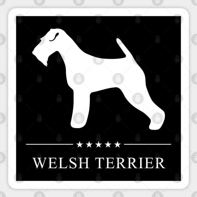 Welsh Terrier Dog White Silhouette Magnet by millersye